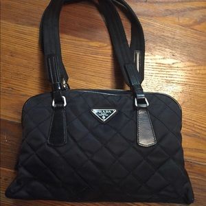 Prada black nylon quilted small bag